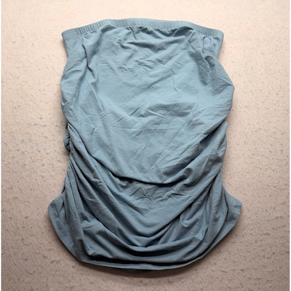 Torrid Foxy Tube Top Size 2 2X Light Blue Side Ruched Strapless Cotton Stretch